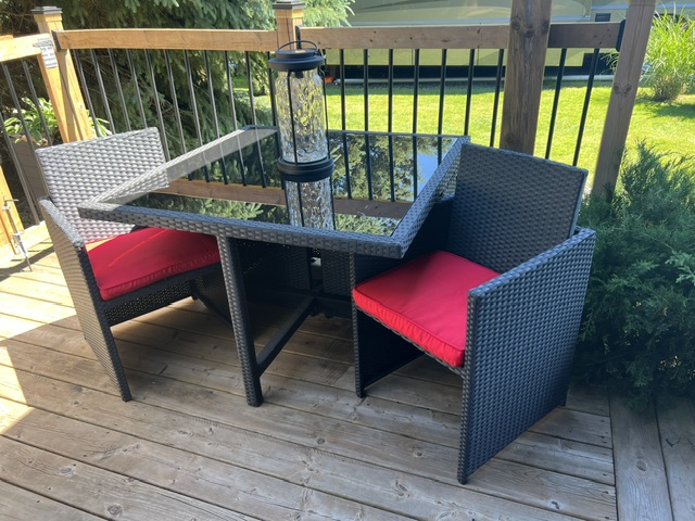 wicker table and chairs