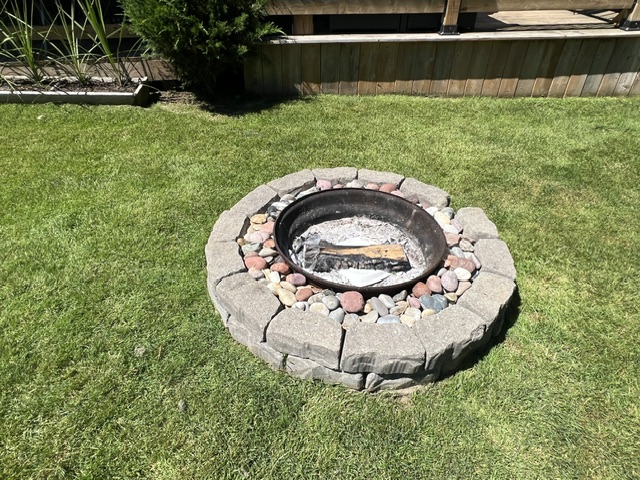 fire pit in yard